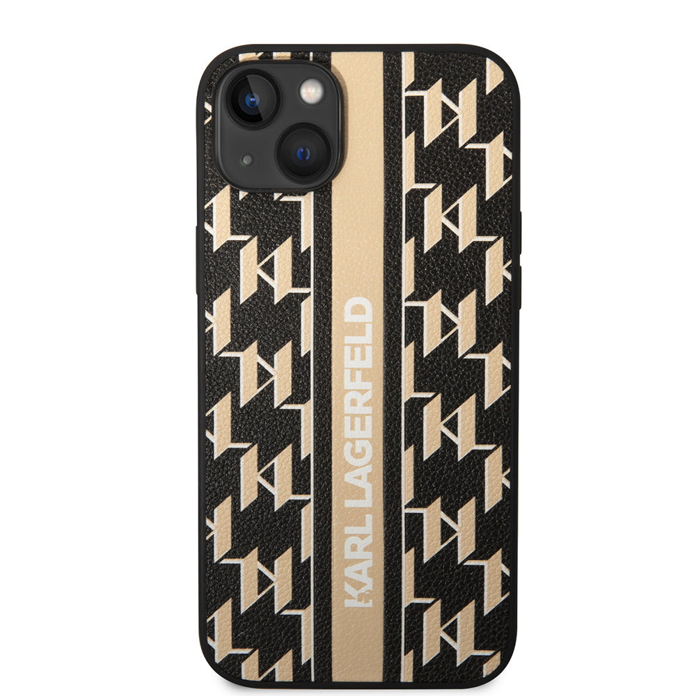 Karl Lagerfeld - Hardcase Monogram (KLHCP14MPGKLSKW) - iPhone 14 Plus - Brown Stripe