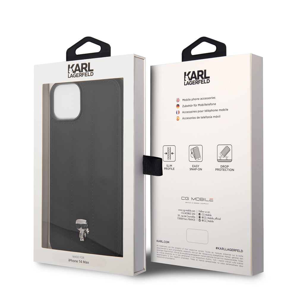 Karl Lagerfeld - Hardcase Leather Puffy (KLHCP14MPSQPK) - iPhone 14 Plus - Ikonik Pin