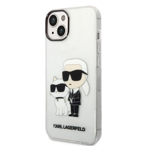 Karl Lagerfeld - Hardcase Glitter (KLHCP14MHNKCTGT) - iPhone 14 Plus - Transparent Karl&Choupette