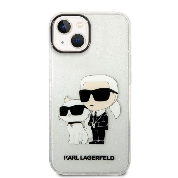 Karl Lagerfeld - Hardcase Glitter (KLHCP14MHNKCTGT) - iPhone 14 Plus - Transparent Karl&Choupette