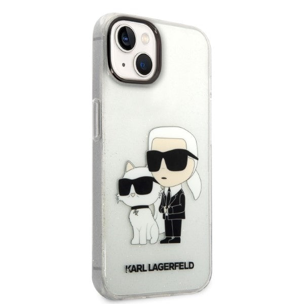 Karl Lagerfeld - Hardcase Glitter (KLHCP14MHNKCTGT) - iPhone 14 Plus - Transparent Karl&Choupette