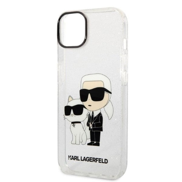Karl Lagerfeld - Hardcase Glitter (KLHCP14MHNKCTGT) - iPhone 14 Plus - Transparent Karl&Choupette