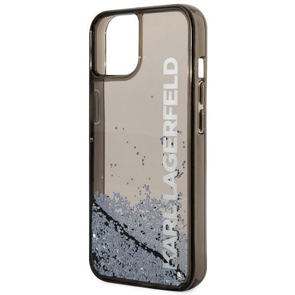 Karl Lagerfeld Liquid Glitter Translucent Case Elongated Logo Θήκη προστασίας – iPhone 14 Plus (Clear Black/Glitter)