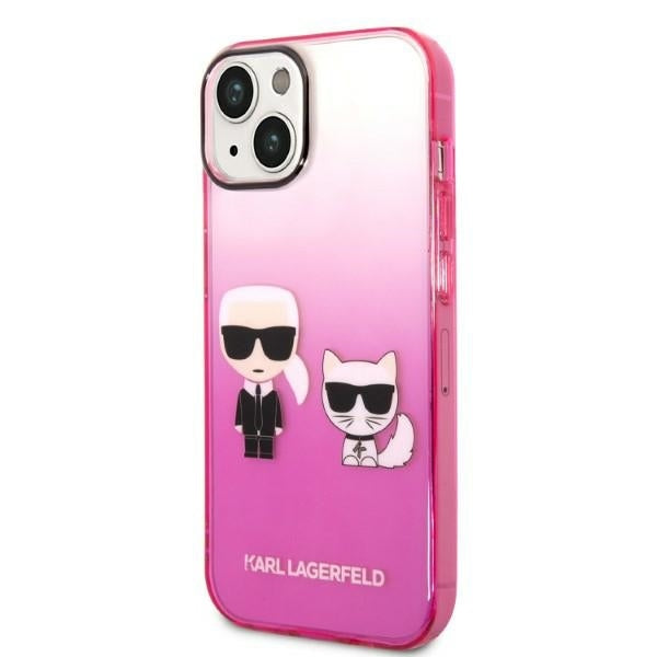 Karl Lagerfeld “Karl & Choupette” Back Cover Case Διάφανη Θήκη προστασίας από Liquid Silicone – iPhone 14 Plus (Pink)