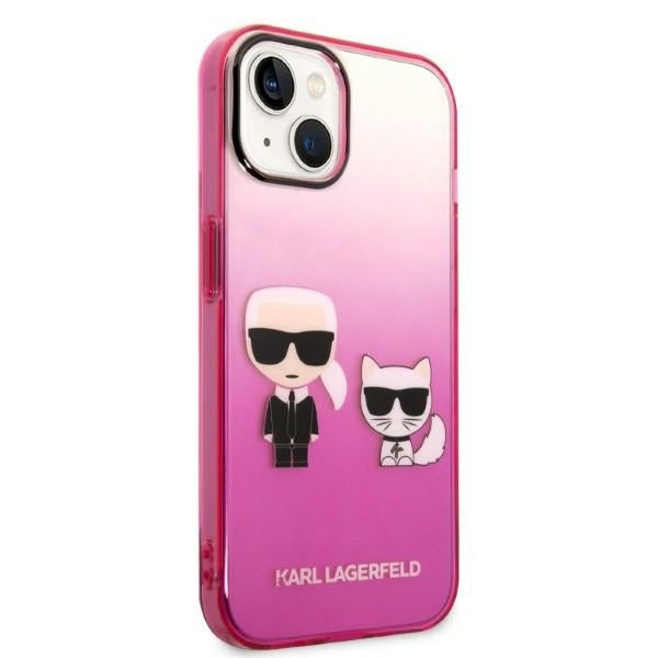 Karl Lagerfeld “Karl & Choupette” Back Cover Case Διάφανη Θήκη προστασίας από Liquid Silicone – iPhone 14 Plus (Pink)