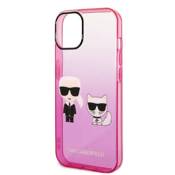 Karl Lagerfeld “Karl & Choupette” Back Cover Case Διάφανη Θήκη προστασίας από Liquid Silicone – iPhone 14 Plus (Pink)