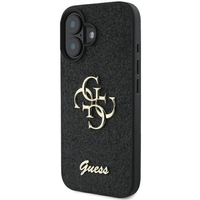 Guess Fixed Glitter Big 4G Logo Case Θήκη προστασίας από σιλικόνη – iPhone 16 (Μαύρο – GUHCP16SHG4SGK)