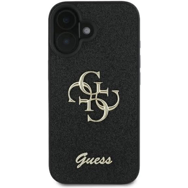 Guess Fixed Glitter Big 4G Logo Case Θήκη προστασίας από σιλικόνη – iPhone 16 (Μαύρο – GUHCP16SHG4SGK)