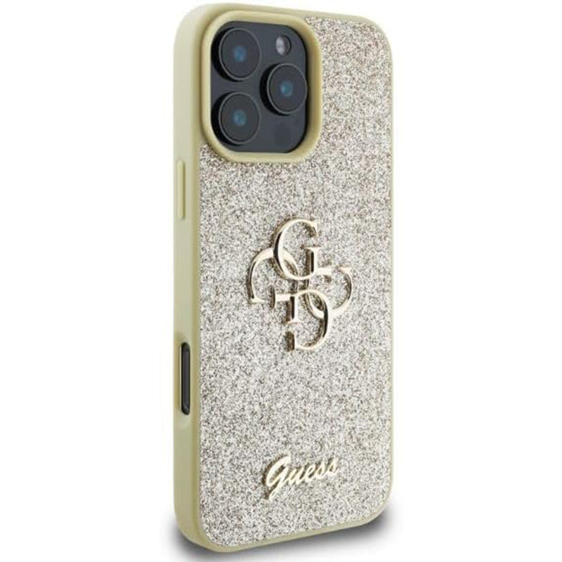 Guess Fixed Glitter Big 4G Logo Case Θήκη προστασίας από σιλικόνη – iPhone 16 Pro (Χρυσό – GUHCP16LHG4SGD)