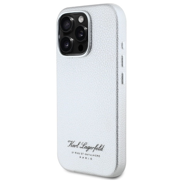 Karl Lagerfeld “Rue St.Guillaume Logo Collection” Θήκη προστασίας από σιλικόνη – iPhone 16 Pro (Γκρι – KLHCP16LPGWCMKHK)