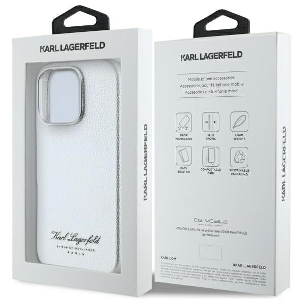 Karl Lagerfeld “Rue St.Guillaume Logo Collection” Θήκη προστασίας από σιλικόνη – iPhone 16 Pro Max (Γκρι – KLHCP16XPGWCMKHK)