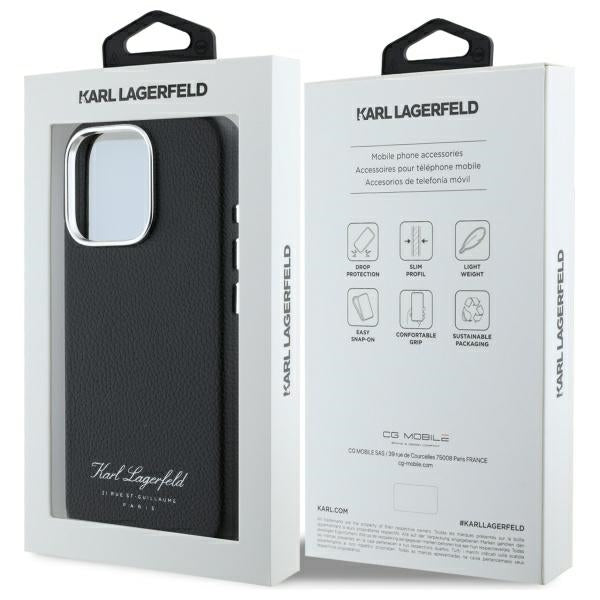 Karl Lagerfeld “Rue St.Guillaume Logo Collection” Θήκη προστασίας από σιλικόνη – iPhone 16 Pro Max (Μαύρο – KLHCP16XPGWCMKHK)