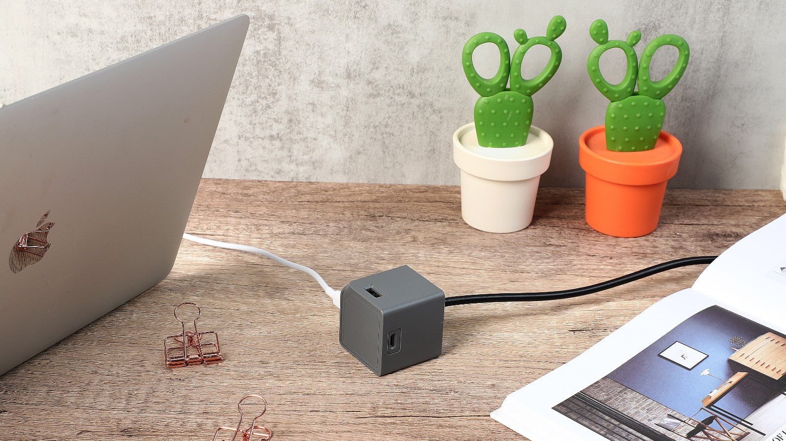 Allocacoc - USBcube - Extended - 2x USB-A+ 2x USB-C - 1.5m Cable - 65W - Γκρι DH1254GY/EUPD65