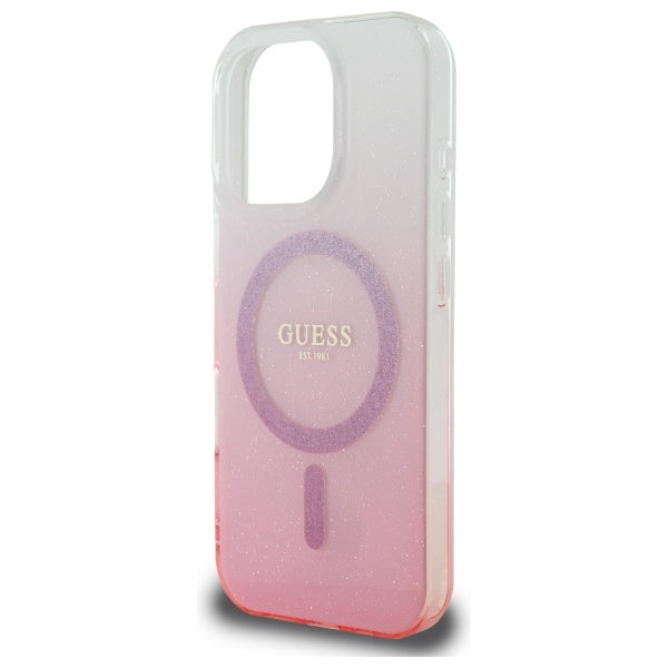 Guess Magsafe “Glitter Gradient” Hard Case Θήκη προστασίας από σκληρό πλαστικό – iPhone 16 Pro Max (Ροζ – GUHMP16XHGRCELP)