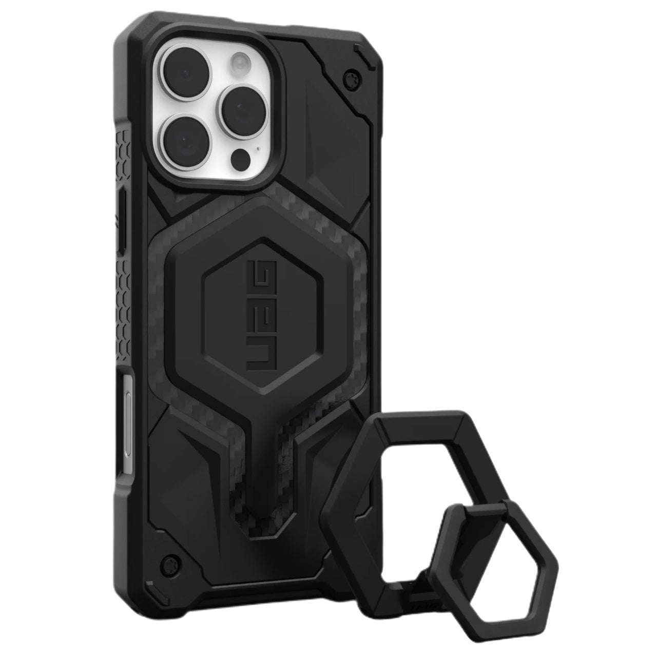 UAG - Monarch Pro MagSafe Bundle - iPhone 16 Pro Max - Carbon Fiber / Black Stand
