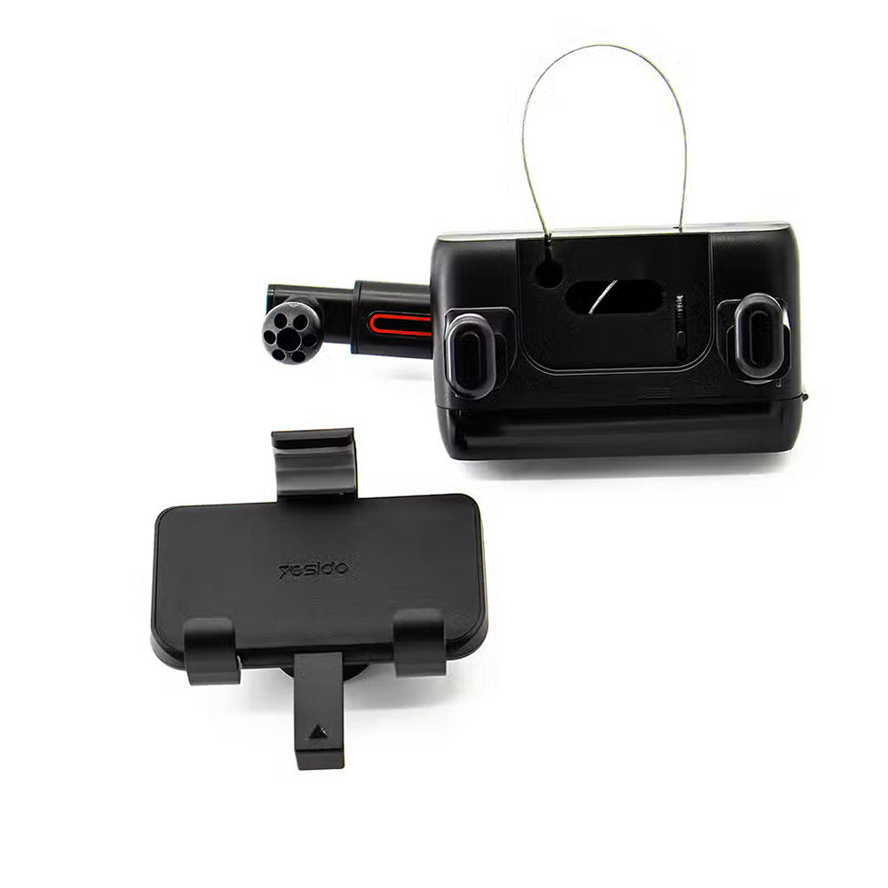 Yesido - Car Holder (C265) - Adjustable Multi-Angle, 360° Rotation, Spring Clip, for Rearview Mirror - Black