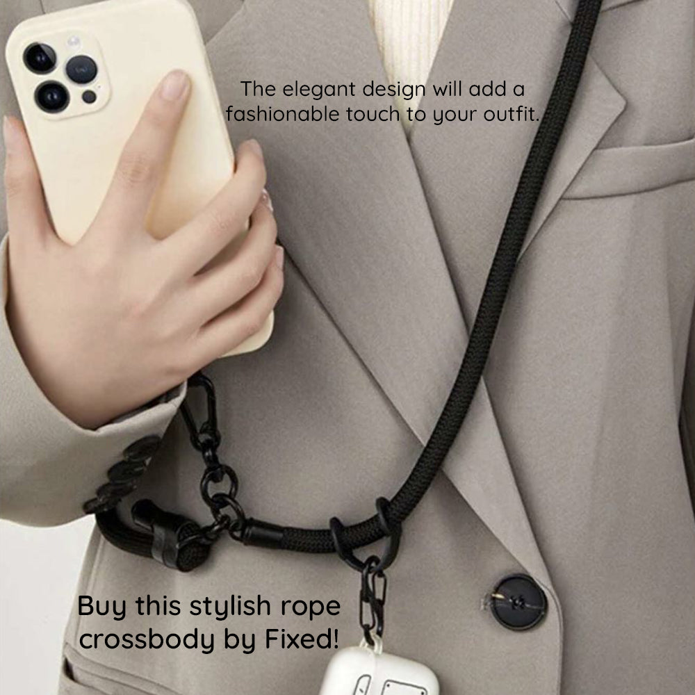 Techsuit - Rope Crossbody Strap (RCS1-08) - for Phones, Carabiner, Nylon Braided, Durable, Adjustable - Champagne Mist