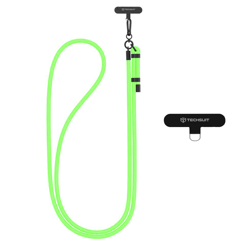 Techsuit - Rope Crossbody Strap (RCS1-44) - for Phones, Carabiner, Nylon Braided, Durable, Adjustable - Lime Blossom