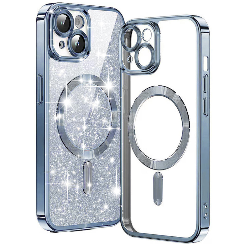 Techsuit - Luxury Glitter MagSafe - iPhone 14 Plus - Light Blue