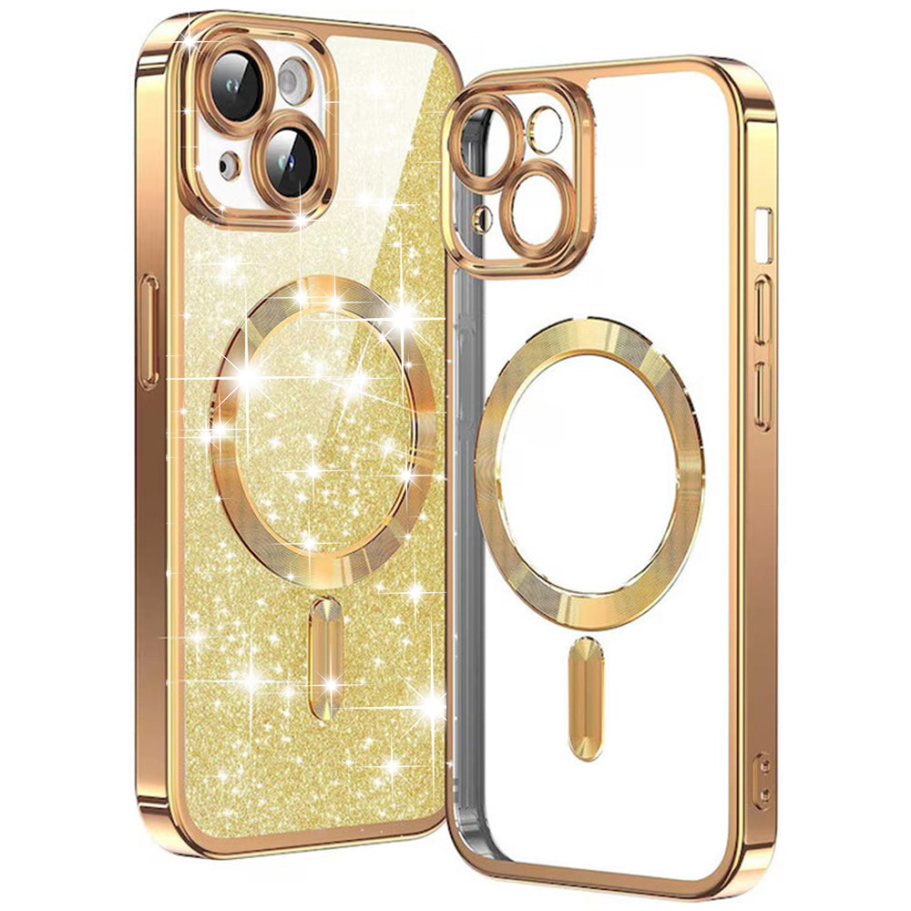 Techsuit - Luxury Glitter MagSafe - iPhone 14 Plus - Gold