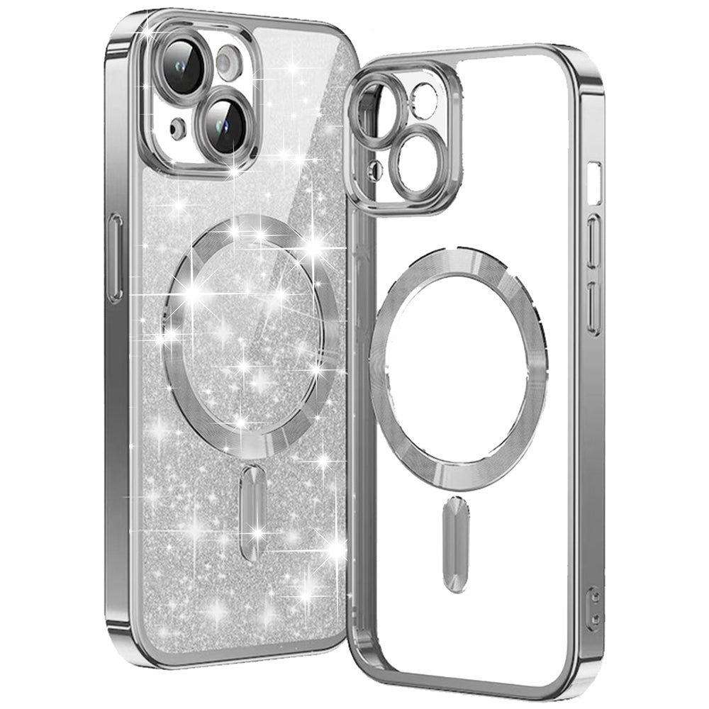Techsuit - Luxury Glitter MagSafe - iPhone 14 Plus - Silver