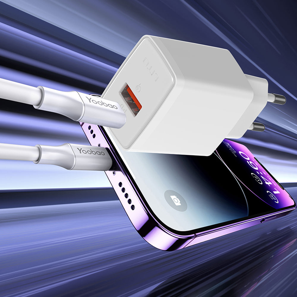 Lito - Wall Charger (LC09) - Type-C, USB, PD20W, QC3.0, Fast Charge, PC Fireproof, 5V/3A - White