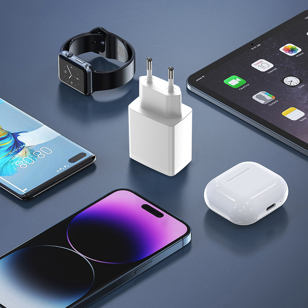 Lito - Wall Charger (LC09) - Type-C, USB, PD20W, QC3.0, Fast Charge, PC Fireproof, 5V/3A - White