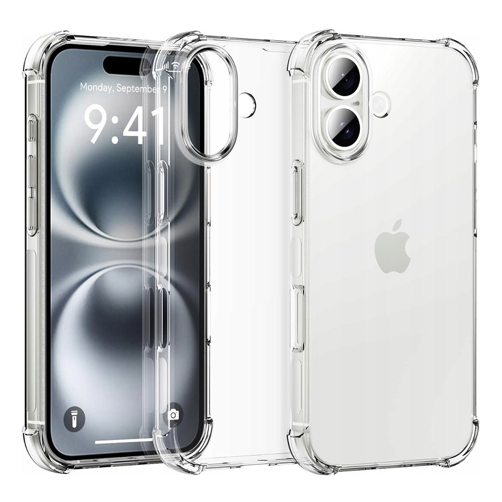 Techsuit - Shockproof Clear Silicone [Big Lens Hole] - iPhone 16 - Clear