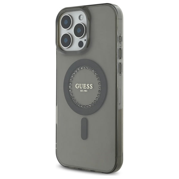 Guess Magsafe “Rhinestones” Hard Case Θήκη προστασίας από σκληρό πλαστικό – iPhone 16 Pro (Μαύρο – GUHMP16LPFTDTEK)