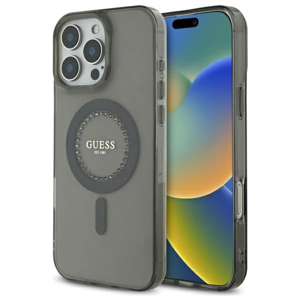 Guess Magsafe “Rhinestones” Hard Case Θήκη προστασίας από σκληρό πλαστικό – iPhone 16 Pro (Μαύρο – GUHMP16LPFTDTEK)