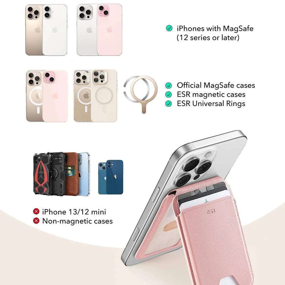 ESR MagSafe Θήκη Καρτών Aura Wallet Stand HaloLock σε Λευκό χρώμα