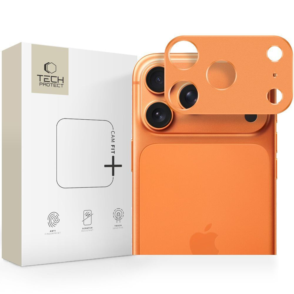 Tech-Protect Fit+ Προστασία Κάμερας Tempered Glass Πορτοκαλί για το iPhone 17 Pro Max
