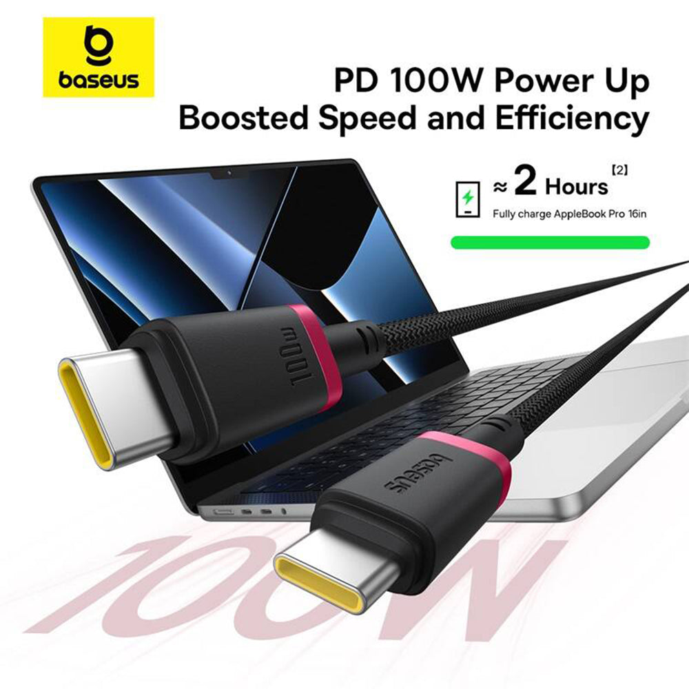 Baseus Dura USB 2.0 Cable USB-C male - USB-C 100W PD Μαύρο 1m
