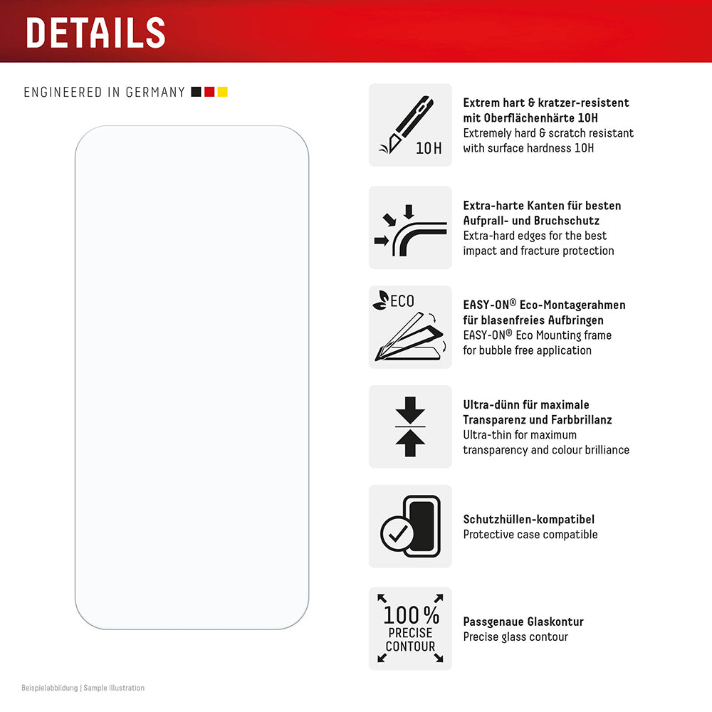 Displex - Premium [Pack] Real Glass + Case - iPhone 16 Plus - Clear