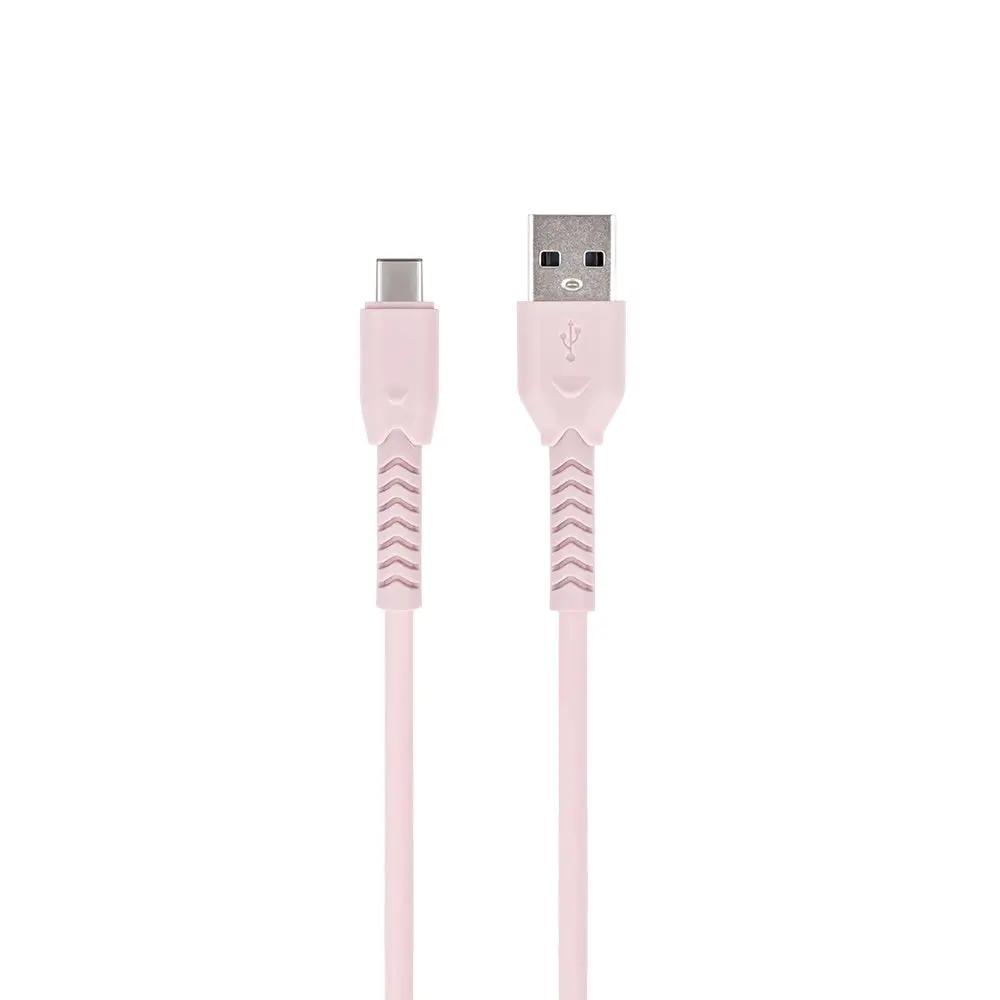 Maxlife MXUC-04 Καλώδιο φόρτισης και μεταφοράς δεδομένων από USB σε USB-C 1 μέτρου 3A – ροζ – PhoneBazaar