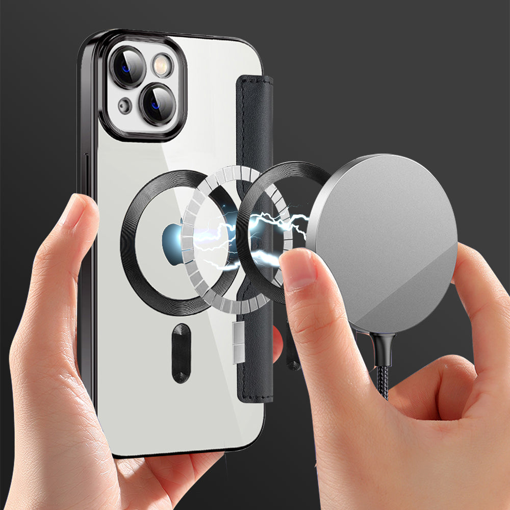 Techsuit - SmartMag Book Case - iPhone 14 Plus - Black