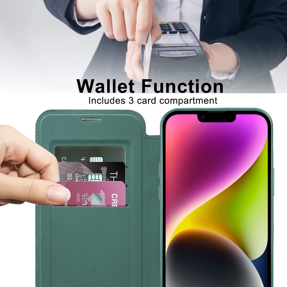 Techsuit - SmartMag Book Case - iPhone 14 Plus - Green