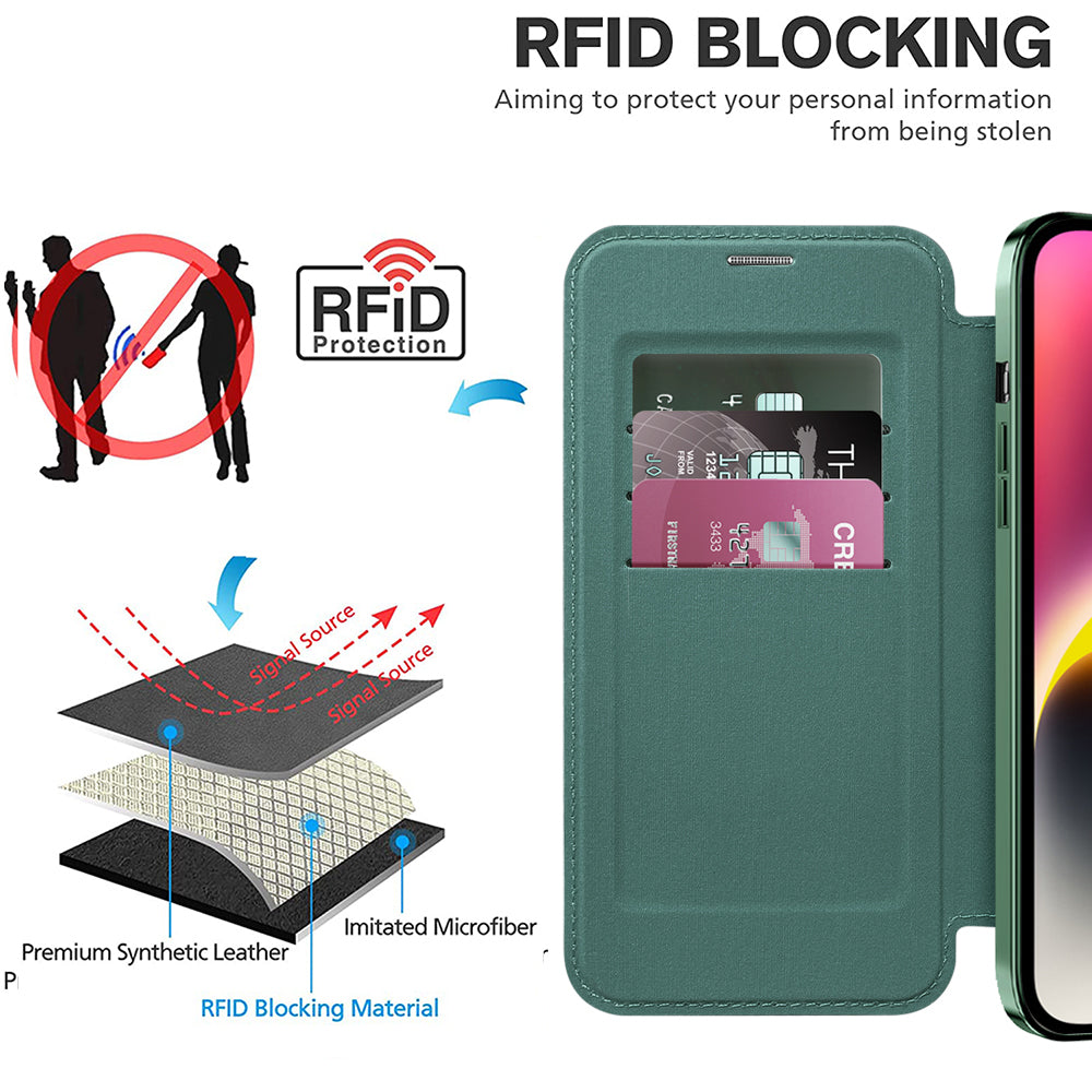 Techsuit - SmartMag Book Case - iPhone 14 Plus - Green