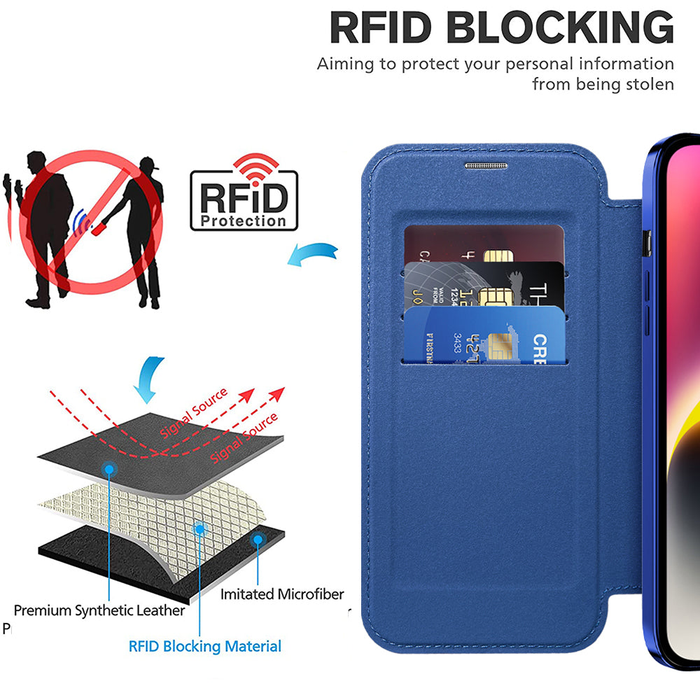 Techsuit - SmartMag Book Case - iPhone 14 Plus - Blue