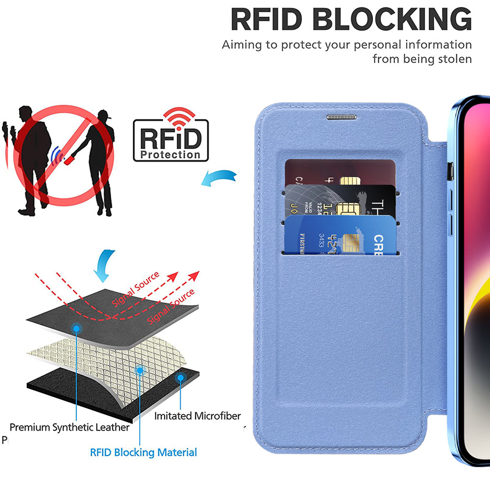 Techsuit - SmartMag Book Case - iPhone 14 Plus - Light Blue