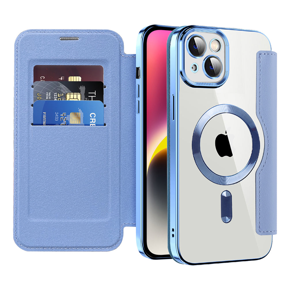 Techsuit - SmartMag Book Case - iPhone 14 Plus - Light Blue