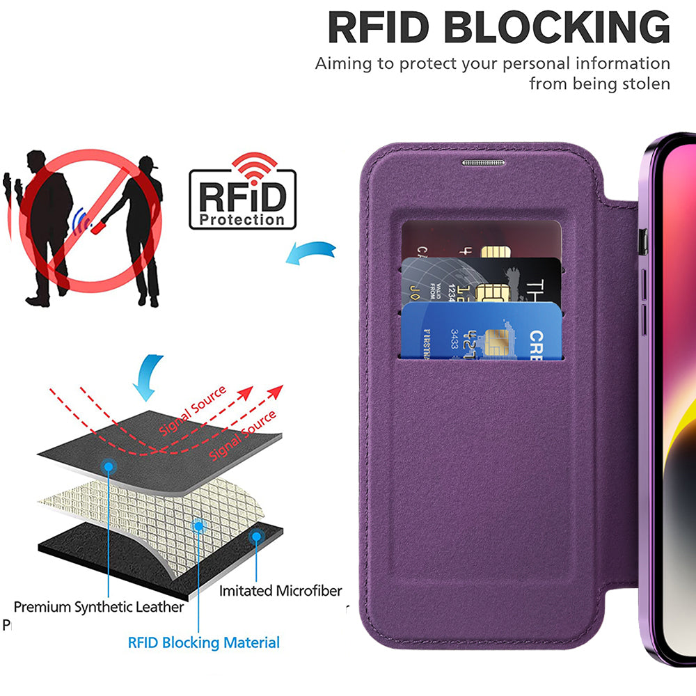 Techsuit - SmartMag Book Case - iPhone 14 Plus - Purple