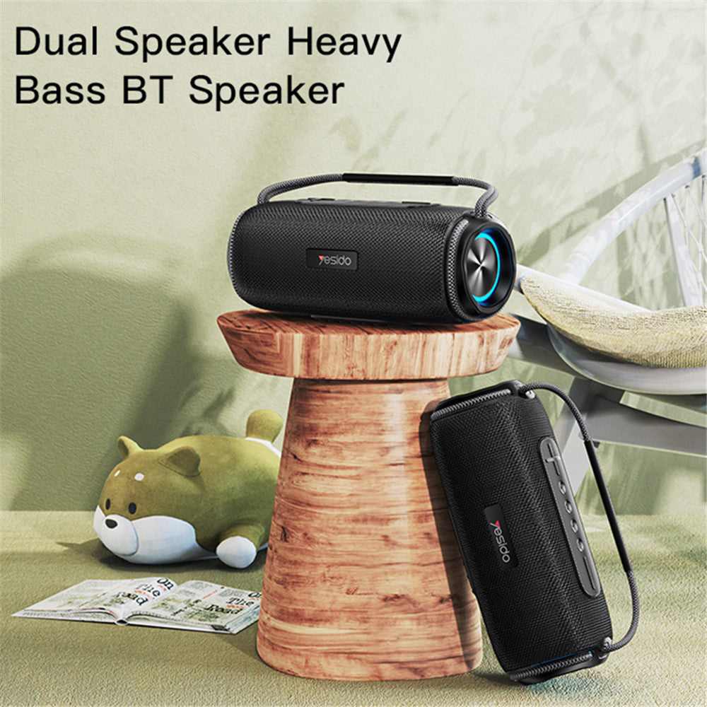 Yesido - Wireless Speaker (YSW11) - Bluetooth 5.0, RGB Lights, IPX6, Dual Speaker, TF, USB, AUX, 2600mAh, 40W - Black