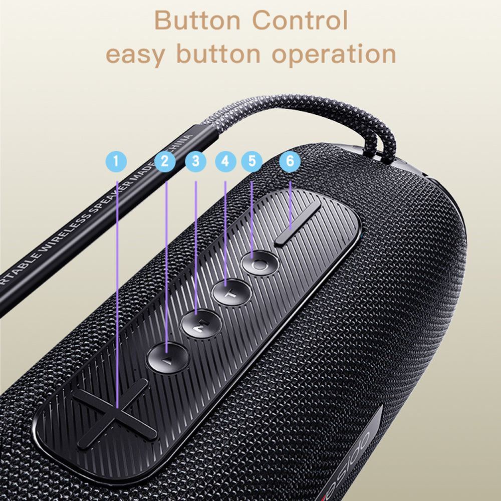 Yesido - Wireless Speaker (YSW11) - Bluetooth 5.0, RGB Lights, IPX6, Dual Speaker, TF, USB, AUX, 2600mAh, 40W - Black