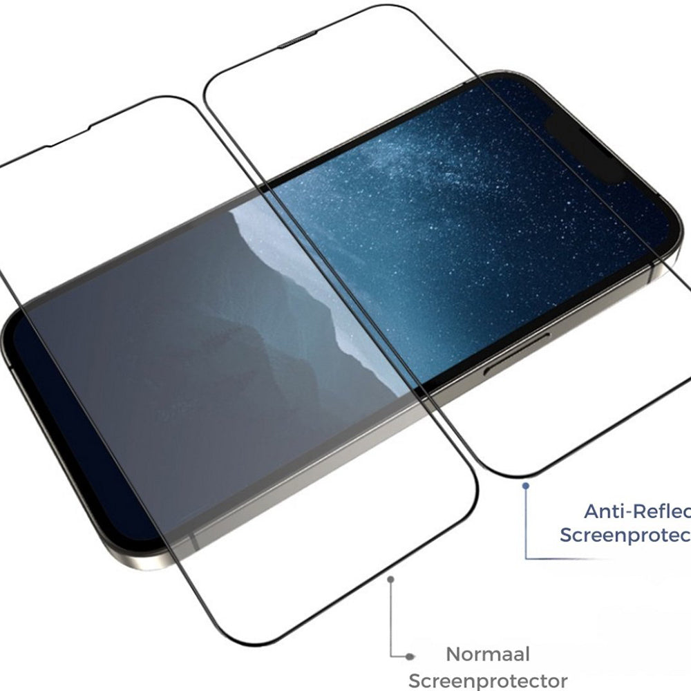 Blueo - Anti-Reflective HD Glass with Applicator Pro - iPhone 14 Pro Max - Black