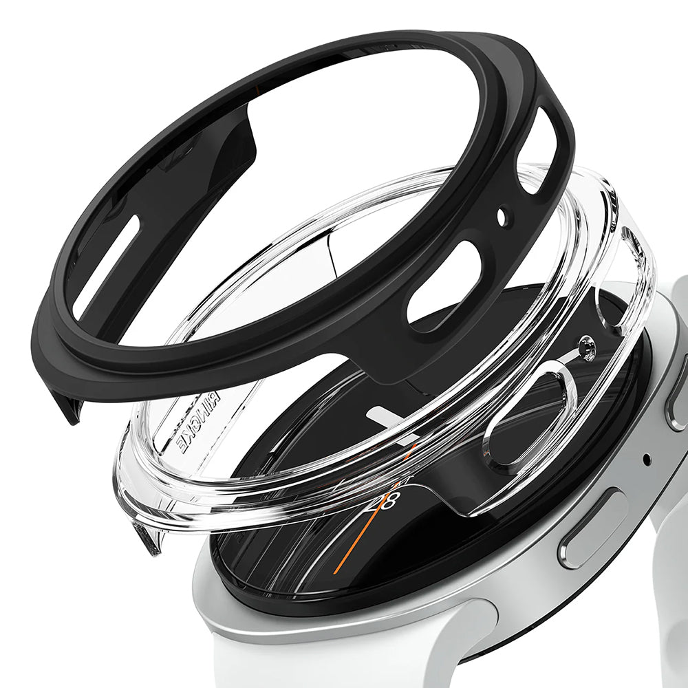 Ringke - (2 pack) Slim Case - Samsung Galaxy Watch8 40mm - Clear / Matte Black