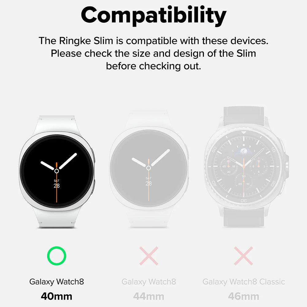 Ringke - (2 pack) Slim Case - Galaxy Watch8 40mm - Clear / Matte Black