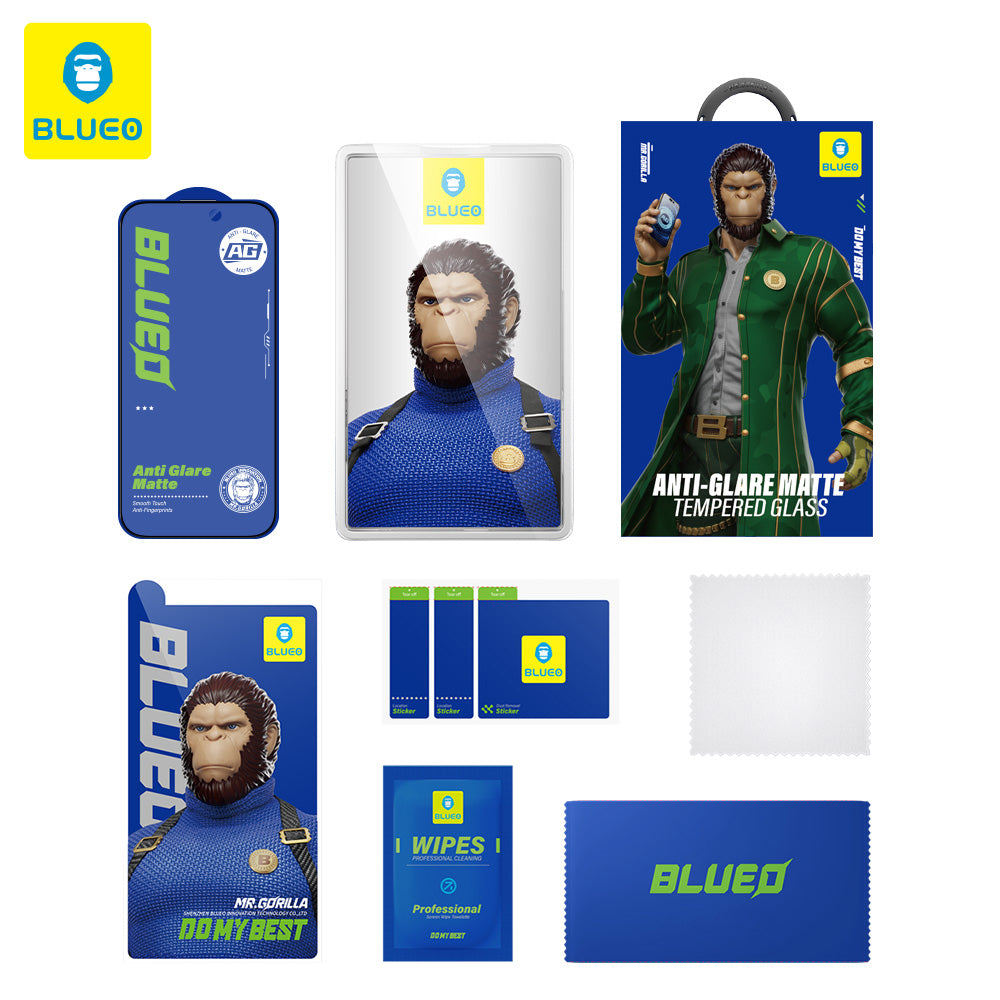 Blueo - Anti-Glare Matte Glass - iPhone 14 Pro Max - Black