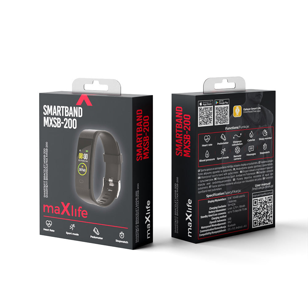 Activity Tracker Maxlife MXSB-200 σε μαύρο χρώμα