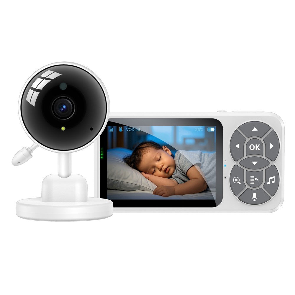 Yesido - Baby Monitor (KM26) - 3.5inch LCD Display, Night Vision, 2.4G Wireless Camera  - White